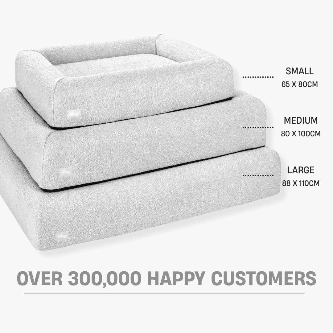 Premium Orthopedic Memory Foam Dog Bed - Grey Bouclé (Small)