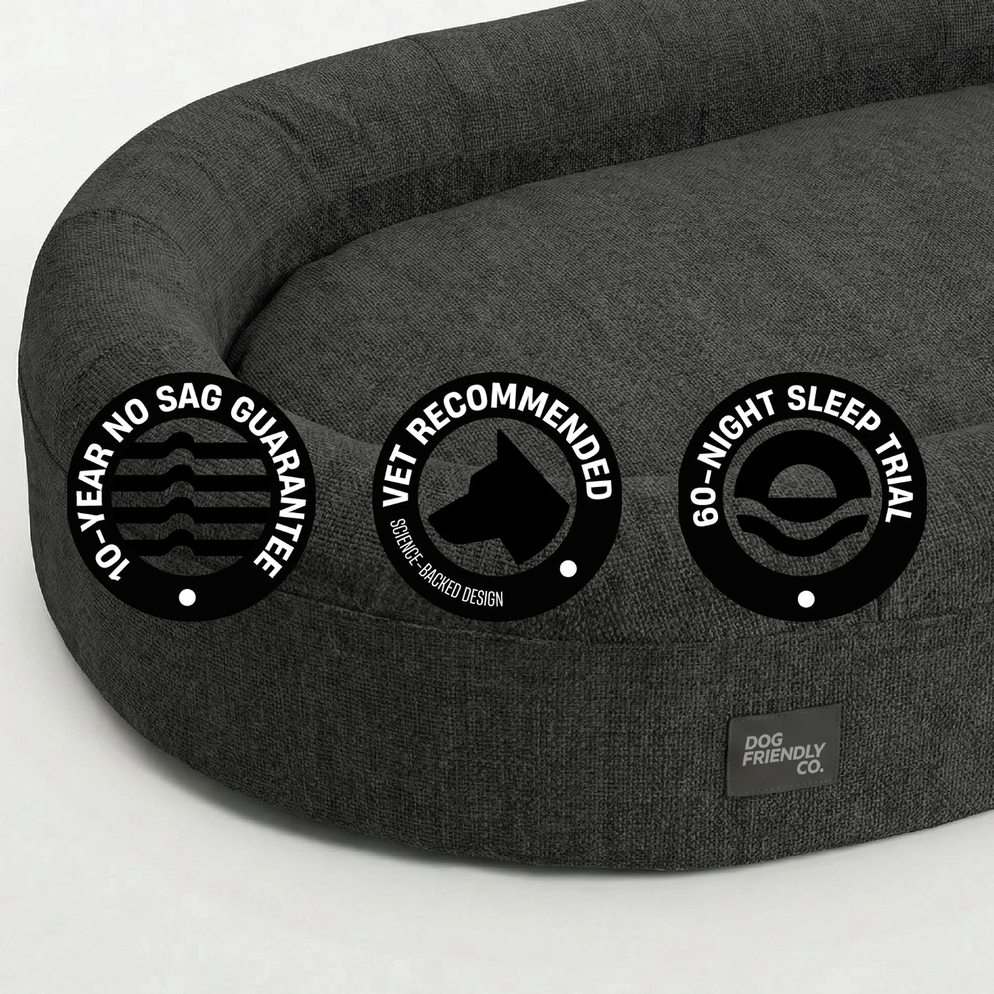 Chill Pill Memory Foam Dog Bed - Charcoal (Small)