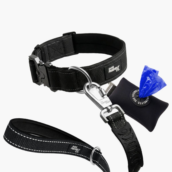 Dog Collar Walk Set - Black – Dog Friendly Co.
