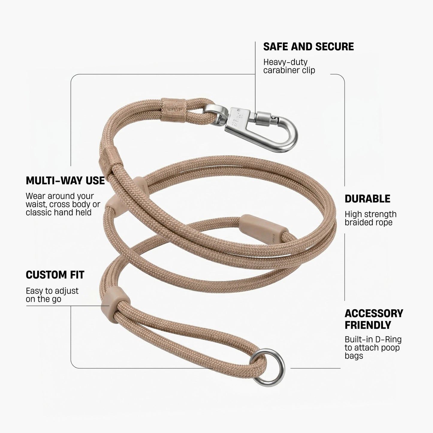 Hands Free Leash - Brown