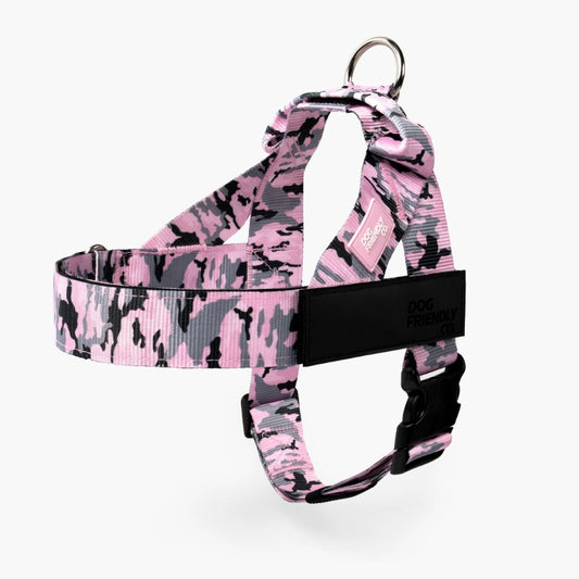 Personalised Dog Harness - Pink Camo