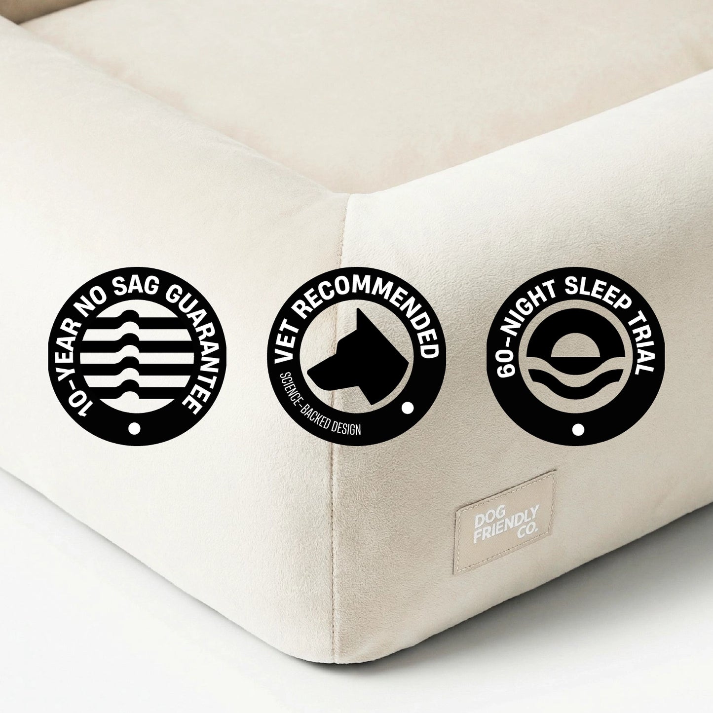 Premium Orthopedic Memory Foam Dog Bed - Beige (Medium)