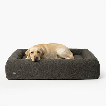 Premium Orthopedic Memory Foam Dog Bed - Brown Bouclé (Large) (LP)