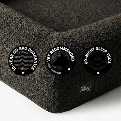 Premium Orthopedic Memory Foam Dog Bed - Brown Bouclé (Small)