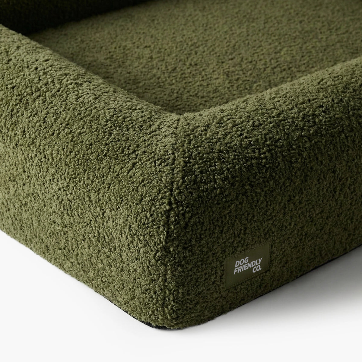 Premium Orthopedic Memory Foam Dog Bed - Green Bouclé