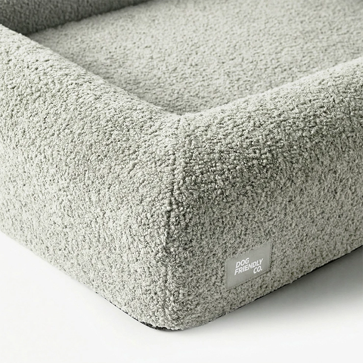 Premium Orthopedic Memory Foam Dog Bed - Grey Bouclé (Large)