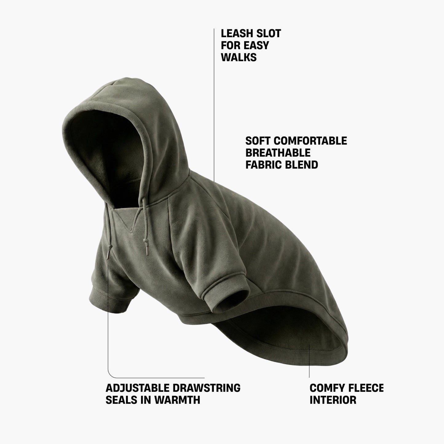 Signature Dog Hoodie - Khaki